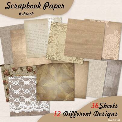 36 Sheets Scrapbook Paper Pad, 6* 6'', 12 Different Designs, DIY Decorative Background Card Making Supplies, Diary Scrapbooking Supplies Kit Aesthetic Decorative Gift Wrapping - Cartoon Rainbow