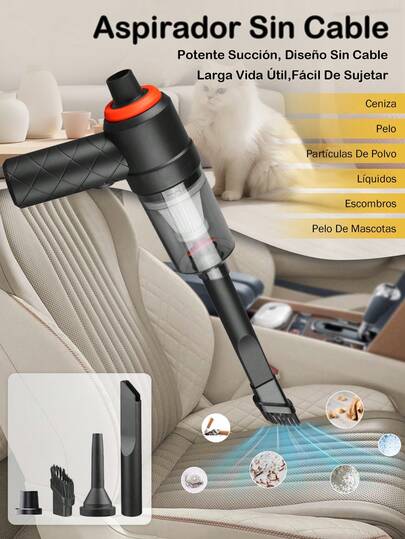 3 en 1 Aspiradora De Mano, Aspiradora , Aspiradora Portatil , Portatil, Inalambrica Para Coche y El Hogar, Con Bateria Recargable, Funcionamiento Silencioso, Remueve polvo, Pelo de Mascotas, Alta Potencia, Mini Aspiradora, Articulo Basico Para La Limpeza Del Hogar