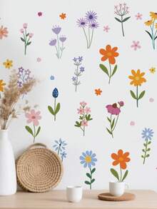 3 Rustic Watercolor Floral Waistline Wall Stickers, Dandelion / Wildflower, Bee And Butterfly Patterns, Waterproof Self-Adhesive PVC Stickers, Freely Combinable, DIY Decorative Decals For Bathroom, Kitchen, And Bedroom Baseboards - Wall Stickers - View 3