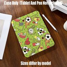 Cartoon Football Tri-Fold Pencil Slot Tablet Case, Retro Sports Style Tri-Fold. Compatible With Mainstream And Tablet Models: Covers Mini 4/5 (7.9 Inch), Mini 6 (8.3 Inch), 9.7 Inch, 10.2 Inch, 10.5 Inch, 10.9/11 Inch And 12.9/13 Inch Models; Also Fits 8.7 Inch, 10.4 Inch, 10.5 Inch, 11 Inch And 12.4 Inch - Multicolor - View 6