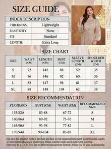 Đầm dài tay phồng, cổ đứng, eo xoắn, đính cườm, thanh lịch dành cho nữ, thích hợp cho đám cưới, tiệc mùa xuân. - Màu be - Xem 3