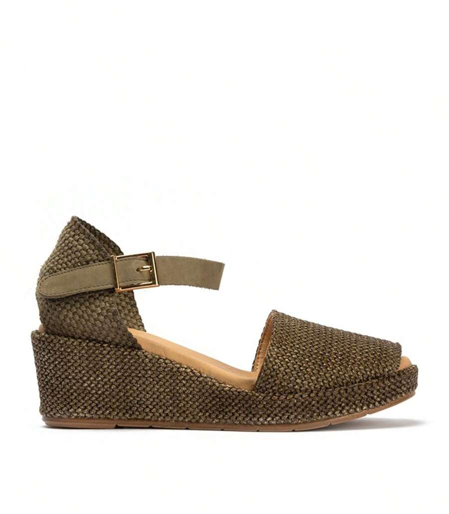 PITILLOS CALZADOS PITILLOS, S.A. FLUCHOS,S.L. PITILLOS | SANDALIAS VALENCIANAS DE MUJER CON CUÑA EN RAFIA PITILLOS 11260 KAKI - SANDALIA - KAKI - HEBILLA - 11260 - VERDE - ✅ Entrega 24/72h a España (península) - Cachi - Visualizzare 1