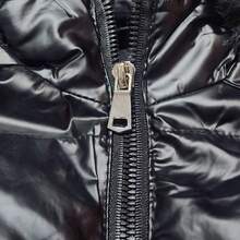 Jaqueta Puffer Infantil Feminina Com Capuz E Pelo Tamanhos 1 2 3 Bobojaco - Preto - Visão 7