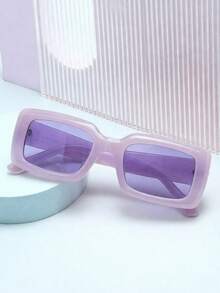 A Piar Vintage Chunky Orange Rectangular Glasses  Street Style  Weekend Getaways  Perfect Mother's Day Gift - C8 黃框茶 - 查看 6