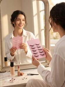 5 Pairs Cartoon False Eyelashes, Fairy False Eyelashes With Transparent & Fine Lash Stems, Cartoon Demon False Eyelashes With Natural & Soft Lashes, Suitable For Beginners - Black - View 4