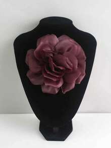 1 pieza/paquete, disponible en varios colores, nueva flor 3D hecha a mano de tela satinada plisada brillante con rayas de brillo, accesorios de ropa DIY, decoraciones para vestidos de novia - A - Ver 4