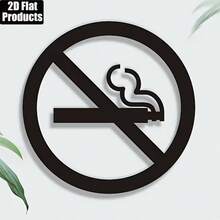 2D Flat 1pc Black Acrylic "No Smoking" Sign - Minimalist Wall-Mounted Smoke-Free Warning Plate With Prohibition Symbol And Smoke Pattern, Suitable For Restaurants, Offices And Public Places - Transparent Notice Plate, Restaurant Decor Accessory, Simple Design, High-Impact Signage - Multicolor - View 5