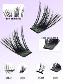 Kit de extensión de pestañas DIY 240 racimos 0.07D-10-16mm40/60/80D Pestañas manga tipo grueso Extensión de pestañas individuales Racimo de pestañas DIY para injerto de pestañas en casa, Racimo de pestañas, Pestañas individuales, Pestañas, Pestañas postizas - D - Ver 6