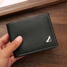 Bolso De Hombre,A Stylish, Large-Capacity Horizontal Wallet, Tan Purse,Suitable For Young Men, Purses,Bags And Purses,Featuring A Short Wallet, Ideal For Both Business And Casual Use, Made Of Soft Faux Leather. - 黑色 - 查看 10