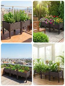 符合人体工学设计的园艺花盆，底部设有排水孔，防止背部疼痛，适合都市农夫使用；带支腿的装饰性花盆，适用于户外花卉和草莓；多功能长方形花盆，适用于庭院、露台和温室。 - 園藝種植箱 - 查看 10