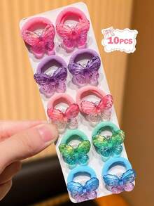 10pcs Colorful Y2K Ombre Butterfly Hair Clips, Shiny Sweet Hair Accessories, Perfect Gift For Cute Girls, Suitable For Daily Casual, Outings, Birthdays, Gifts For Friends, Moms, Concerts, Parties And More, Girls Butterfly Hair Scrunchies, July 4th Decorative Butterfly Hair Rings, Girls Headdress, Baby Girl Hair Accessories, Currently Very Popular, Beach Essential, Cute Accessories, Party Favors, Graduation Gifts, Hair Clips For Girls, Gifts For Little Girls, Cute Little Things, Graduation Gifts, Birthday Decorations - Multicolor - View 4