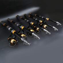 2.1-3.6m 伸縮釣竿與捲線器套組 便攜式自動釣魚套裝 - 黑色 - 查看 2