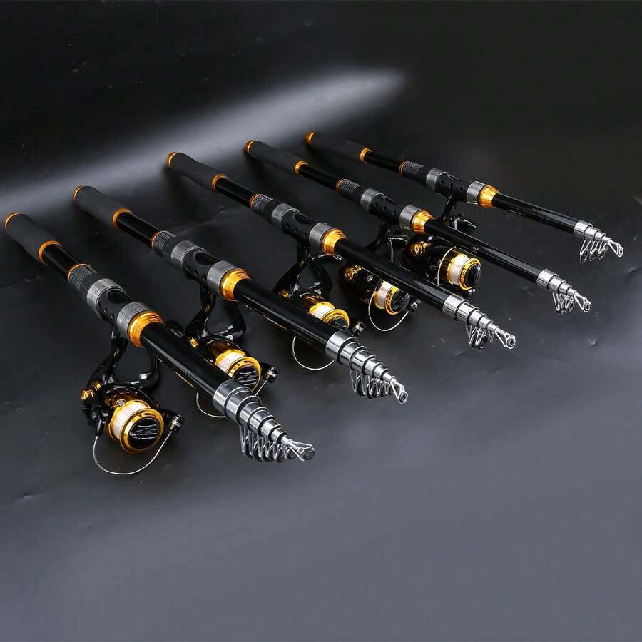 2.1-3.6m 伸縮釣竿與捲線器套組 便攜式自動釣魚套裝
