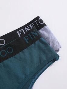 FINETOO Lenjerie intimă sexy cu talie înaltă, 6 bucăți, din bumbac, culoare contrastantă, pentru femei, tanga, fără cusături, confortabil, S-XXXL, pentru fete de mărime plus - Multicolor - Vizualizare 7