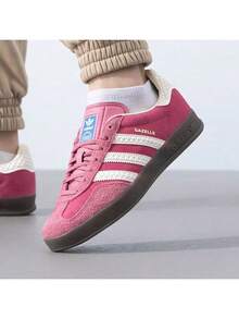 Adidas Originals男鞋女鞋2026新款GAZELLE INDOOR德訓鞋低筒休閒鞋板鞋T頭鞋IF1809 - 粉色 - 查看 5