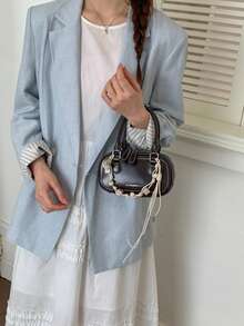 High-End Handbag Bowling Bag For Women, New Style, And Fashionable Small Square Bag, Versatile Chain Crossbody Bag - Rectangle - View 8