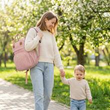 Grand sac à langer multifonctionnel, sac à dos, convient aux papas et mamans, 16 poches, étui à sucette, grand sac à langer unisexe pour les voyages - Multicolore - Voir 8