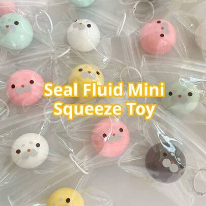 Mini Seal Squeeze Toy, Slow Rebound, Stress Relief Fluid Ball, Decompression Squeeze Toy - Squeeze - Decompress - Grape Texture, Durable, Stress Relieving For Children/Adults, Perfect For Children/Adults, Holiday/Birthday Gifts, Christmas Gifts, Easter Gifts, Gifts, Games, Easter