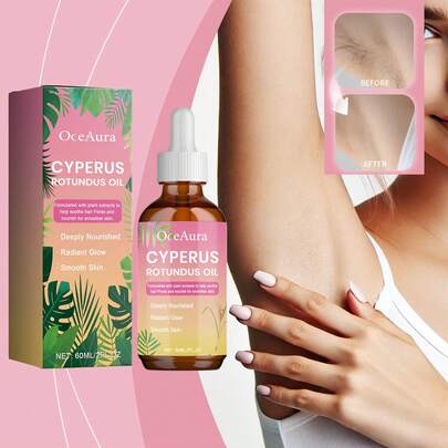 60ml Hair Removal Oil, Gentle & Non-Irritating Formula, Cleanses Hair, Leaves Skin Smooth & Soft, Nourishes Skin.