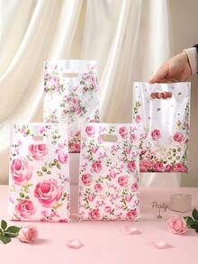 50 piezas Bolsas de regalo con rosas rosadas, bolsas de embalaje de regalo con flores de primavera, bolsas de recuerdo para fiestas de cumpleaños, bolsas de caramelos, bolsas de embalaje de regalo con tema vintage para fiestas, suministros para fiestas con tema floral, decoración de boda, bolsas de recuerdo para baby shower, bolsas de caramelos, decoración de rosas vintage, recuerdos para fiestas de cumpleaños de niñas, regalos de cumpleaños para damas - rosas rosadas - Ver 5