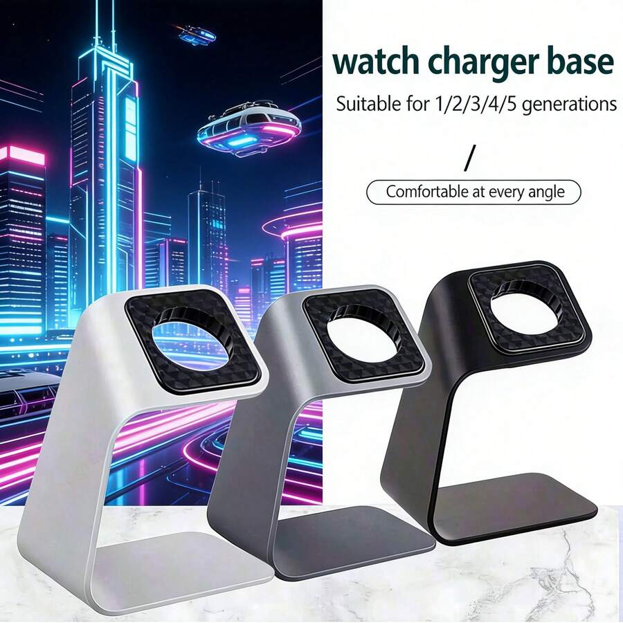 Đế sạc để bàn bằng hợp kim nhôm, tương thích với Apple Watch Series 1/2/3/4/5, đế sạc chống trượt đa năng. - Nhiều màu - Xem 1