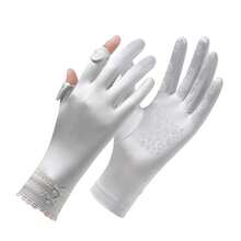 Summer Ice Silk Sunscreen Gloves For Women, Non-Slip, Outdoor, Driving, Cycling, Touchscreen, Cooling, Quick-Drying, Breathable, UV Protection,Festival,Party - D - View 18