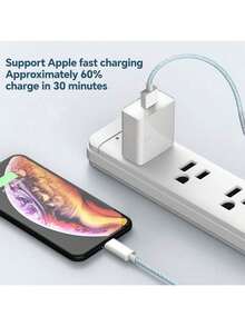 Cable de datos trenzado de nailon de 1m/1,5m, compatible con carga rápida, compatible con iPhone 13/12/11/XR/8/7/6, serie de portátiles incluyendo 14 Pro Max, 14 Pro, 14 Plus, 13 Pro Max, 13 Pro, 13, 12 Pro, 12, 11, XS, XR, 8 Plus, 8, 7, 6, 5, SE, e interfaces Lightning y Tipo-C, certificado MFi - Verde - Ver 3