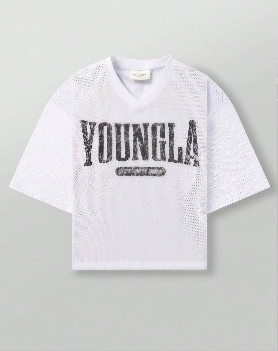 Men's YLA Fashion Brand Short-Sleeved Shirt, Quick-Drying And Breathable Large Mesh Printed Short-Sleeved Top - trắng - Xem 1