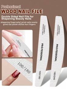 [100 cái/50 cái/25 cái/10 cái/1 cái] Dũa móng tay bằng gỗ mỏng màu xám - Độ nhám 100/180/240, Bộ dụng cụ chăm sóc và làm móng, Dũa móng hai mặt, Khối mài móng có thể giặt và tái sử dụng, Thích hợp cho móng tự nhiên và móng acrylic, Sử dụng tại nhà và salon - Màu Xám nhạt - Xem 1
