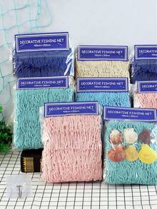 1/2pcs Mediterranean Style Decorative Fishing Net, Pirate Theme Polyester & Linen Fishing Net, Creative Photo Backdrop Wall Hanging, No Electricity Required Wall Decor, Suitable For Birthday, Wedding, Christmas, Ocean Party Decoration, Entrance Hall Hanging Ornament, Photography Prop, Room Decoration, Bar Decor - Decorative Fishing Nets - View 11