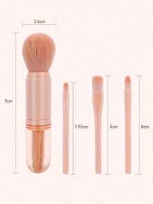 Bộ cọ trang điểm du lịch 4 trong 1, cọ nền có thể thu gọn, cọ má hồng, cọ phấn phủ, cọ phấn mắt, cọ che khuyết điểm, bộ cọ trang điểm - Nhiều màu - Xem 7