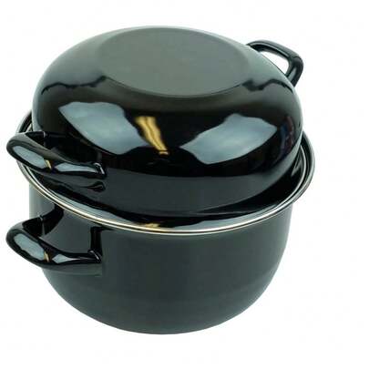 Traditional Mediterranean Mussel Medium Sized 18 Cm Induction Steamer Pot Set 2.