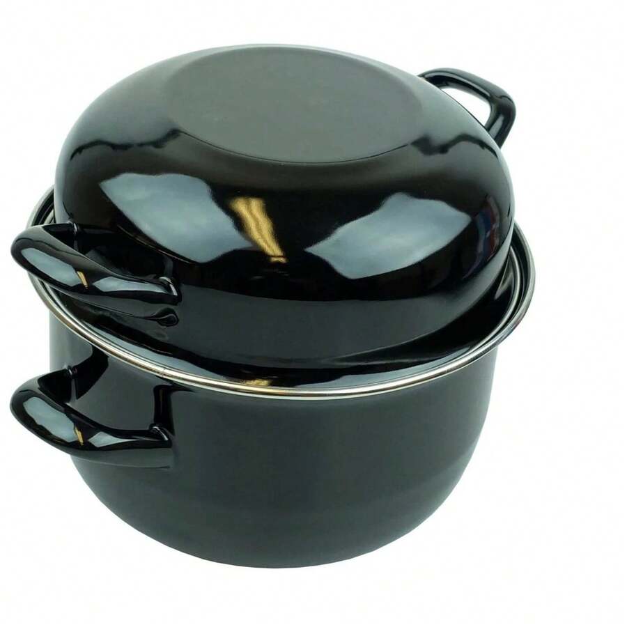 Traditional Mediterranean Mussel Medium Sized 18 Cm Induction Steamer Pot Set 2. - 查看 1