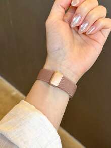 尼龙材质磁扣表带，兼容 38/40/41/42/44/45/46/49mm Super SE Series 1-11，可调节透气快拆表带，女士夏季配饰 - 粉色 - 查看 7