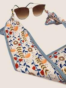 1条印花布艺时尚眼镜链，春季女士眼镜防滑带，眼镜挂绳，眼镜配件，口罩固定带，创意口罩挂绳，礼品，老花镜链 - 彩色 - 查看 3