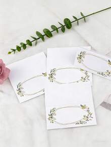 50pcs/10pcs Green Leaf & Gold Frame Place Cards - Green Leaf & Gold Frame Design (Blank) Seating Cards, Suitable For Mother's Day, Weddings, Graduation Season, Themed Parties, Birthday Parties, Anniversaries, And Bachelor/Bachelorette Parties. - One Size Fits All - View 6