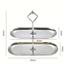 1 chiếc giá đựng bánh hình bầu dục bằng thép không gỉ, khay đựng tráng miệng cho trà chiều tại nhà, đĩa đựng trái cây. - Nhiều màu - Xem 14