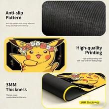 Alfombrilla de ratón con estilo de anime Pokémon, base de goma antideslizante, alfombrilla de escritorio de oficina y juegos con diseño de dibujos animados de moda - Multicolor - Ver 2