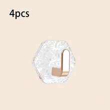 Bộ 4/8 móc treo tường cao cấp Glacier, không cần khoan, dùng cho phòng tắm, nhà bếp, tủ quần áo. - Vàng - Xem 9