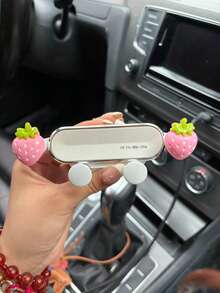 可爱草莓车载手机支架，粉色草莓车载出风口手机导航支架 - 草莓 - 查看 8