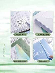 1 tập hồ sơ rời trong suốt khổ A4, chống thấm nước, có thể tháo rời, thích hợp cho văn phòng/trường học, dùng để lưu trữ chứng minh thư/hộ chiếu/giấy chứng nhận. - Mảnh duy nhất - Xem 5