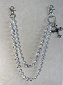 十字水钻裤链、龙虾扣腰链、钱包链、复古链、双层链、嘻哈朋克风、牛仔裤链、口袋链、男士钥匙扣、多元素裤链 - 彩色 - 查看 19