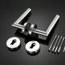 Sliding Door Handle, Interior Door Handle, Home Decor, Entrance Door Handle, Door Knob, Suitable For Bedroom, Bathroom, Kitchen - Silver - View 2