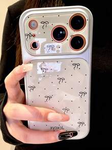 Minimalist Cute Bow Polka Dot Phone Case Compatible With IPhone 17Pro Max, 17Pro, 17, 16Pro Max, 16Pro, 16, 15Pro Max, 15Pro, 14Pro, 14Pro Max, 15, 14, Fashionable Lens Protection Anti-Fall Phone Case - Bow Polka Dots - View 2