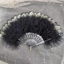 Classic Lolita Lace Fan, Cheongsam Fashion Show Photo Folding Fan, Dark Style Lace Fan-Hand Fan - Quạt lông vũ ren trắng không có mặt dây chuyền - Xem 8