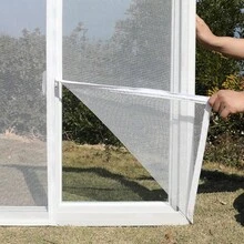 1 Tấm lưới chống muỗi cửa sổ, tự dính, có khóa kéo, tái sử dụng, lưới chống muỗi và ruồi mùa hè, dễ lắp đặt. - Trắng - Xem 8