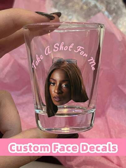 1-100pcs Custom Personalized Face Vinyl Stickers Custom Text & Photo Face Design Fun Birthday Party Favors Unique Gifts For Men Women Custom Face Party Decor Single Party Cup Stickers Graduation Party Wine Glass Stickers Christmas Party Photo Face Decals Ideal Small Gifts For Holiday Celebrations And Party Supplies