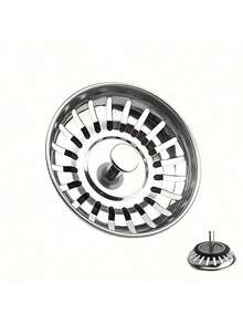 Stainless Steel Kitchen Sink Strainer And Drain Stopper - Polished Drain Stopper With Hair Catcher, Suitable For Bathroom And Kitchen Drain Protection - Multicolor - View 6