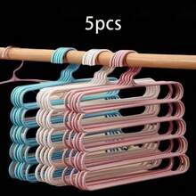 1pc Multi-Function Scarf Hanger, 5-Tier Plastic Clothes Pants Hanger Non-Slip Scarf Storage Rack - Multicolor - View 8