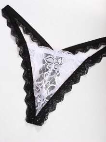 7pcs French Lace Color-Blocked Men's Egg-Shaped Thong Briefs, Low-Rise T-Shirts, Men's Underwear - 7pcs Mix - View 5